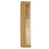 A bamboo comb with a smooth, natural wooden finish and wide teeth, featuring a simple design.