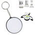 A key ring featuring a charging cable with Type C, micro USB, and 8-pin connectors, along with a logo.