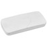 A white car sun visor tissue box with a simple design and a smooth, sleek surface.