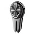 A sleek, black car vent phone holder ring with a metallic accent and a textured grip design.