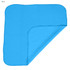 A cooling face cloth in bright blue, featuring a textured surface with a folded corner. It has a logo.
