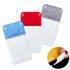Three correction tape dispensers in blue, red, and grey, featuring a white base and a logo on the front.