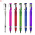 A group of E-Pens in various colours: clear, pink, red, green, blue, and purple, each featuring a clip.