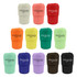 A drink bottle collection featuring reusable coffee cups in various colours, each with a logo.