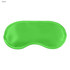 A green satin sleep eye mask with a smooth finish, ideal for blocking out light. It features a logo.