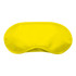 A bright yellow sleep eye mask with a smooth texture and a simplistic design. It features a logo on the surface.