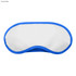 A royal blue sleep eye mask with a white front, featuring a stitched edge and a logo.