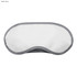 A light grey eye mask with dark grey trim, featuring a simple, smooth design and a logo.