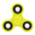 A yellow fidget spinner with black bearings, designed as a novelty item for fun and games.