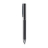 A grey-lead pencil with a sleek black design featuring a carbon-patterned grip and a silver clip.