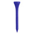 A purple golf tee with a tapered design, featuring a branding logo.