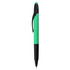 A stylus pen highlighter in green and black, featuring a streamlined design and a clip for convenience.