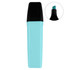 A highlighter in a sleek turquoise body with a black cap and chisel tip. The design includes a branding logo.