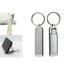 A mobile stand and hanger key ring in silver, featuring a compact design and dual functionality.