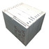 A white box containing several compartments for different writing instruments, labelled with various pen names.