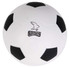 A soccer ball stress reliever featuring a classic black and white design with a printed "Seahawks" logo.