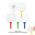 A set of handheld fans in various colours—white, yellow, red, green, and blue—with coloured handles.