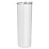 A white coffee mug with a clear lid, featuring a smooth, cylindrical design and a branding logo.