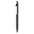 A black metal stylus pen with a twist mechanism and a silver clip, featuring a stylus tip on one end.