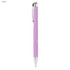 A purple rubberised metal pen featuring chrome accents and a clip. The pen has a smooth, sleek design.