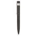 A metal pen in black with a chrome clip, featuring a sleek design and a brushed finish.