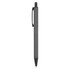 A metal pen in a sleek black finish with a clip and smooth design. The pen features a logo on its body.