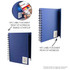 A blue spiral notebook featuring NFC label placement on the front and back cover. Includes a logo.
