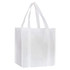 A white non-woven shopping bag with two sturdy handles and a plain design, featuring a logos or branding.