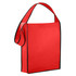 A red non-woven sling bag with black trim, featuring a single adjustable shoulder strap and a simple design.