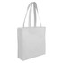 A white non-woven small shopper bag with two handles and a simple design. It features a logo.