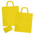 A yellow non-woven foldable shopping bag set featuring two bags and a compact pouch for storage.