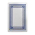 A white playing card featuring a blue decorative border and pattern, presented flat against a plain background.