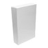 A white rectangular box containing classic playing cards, featuring a simple design without any visible branding.