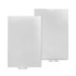 A plain white box with a smooth finish on the front and back, featuring a subtle branding logo.