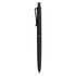 A black plastic pen with a smooth finish and a clip for attachment. The pen features a textured grip.