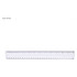 A 30cm solid white plastic ruler with black measurement markings and a logo on one end.