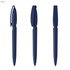 A set of navy blue plastic pens featuring a streamlined design and a clip for easy attachment.