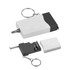 A Mini Screwdriver Tape Key Ring in grey and white, featuring a keyring attachment and retractable tape measure.