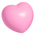 A pink heart-shaped stress toy with a smooth surface, designed for squeezing and relieving stress.