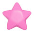 A pink star-shaped stress relief toy with a smooth surface, designed for fun and play.