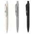 Three Marko Stone Pens in white, grey, and black, featuring textured grips and clips with a logo.