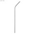 A stainless steel bent straw in silver, measuring 6mm x 215mm, featuring a logo. Ideal for drinking beverages.