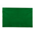 A green cotton tea towel featuring a plain design and a logo in the corner.