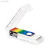 A USB drive in a transparent case, featuring a rainbow design. The case is opened, revealing the drive inside.