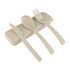 A set of wheat straw utensils in cream colour, featuring a fork, knife, and spoon, housed in a matching case.