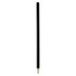 A black wood pencil with a sharpened point at one end and a natural wood finish at the other end.