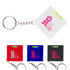 A set of Leveller Tape Measures in white, red, blue, and black, each attached to a keyring with a small level bubble.