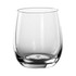 A stemless glass cup in clear glass, featuring a rounded body and a polished finish.