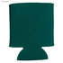 A dark green foam stubby holder with a curved base and a simple design, featuring a logo.