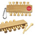 A bamboo golf tee set with a carabiner, featuring a collection of natural wood tees in a compact holder.